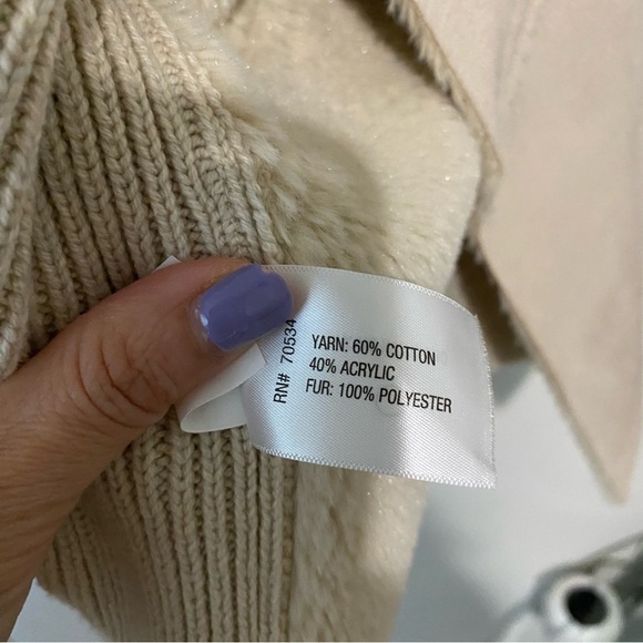 Orvis Cream Sherpa Fleece Teddy Bear cardigan  size s - Picture 4 of 9